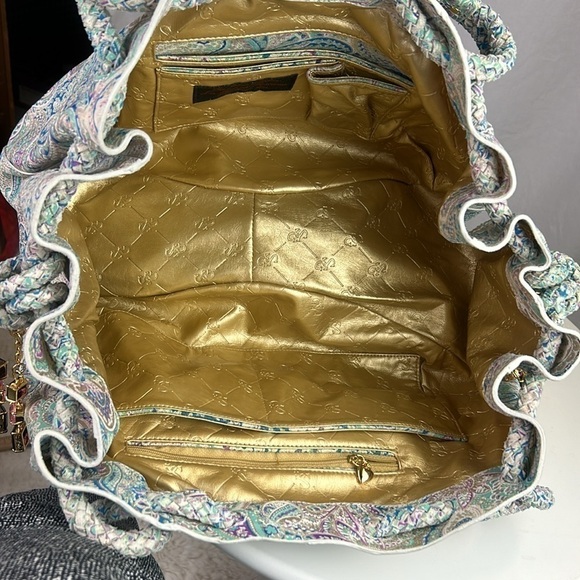 NWT La Gioe di Toscana by Sharon Gioe Leather Paisley Italian Purse Large - Picture 8 of 16